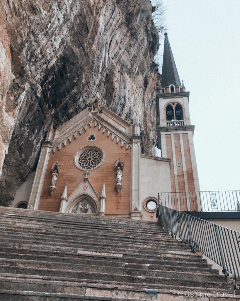 Santuario Madonna Della Corona From Bottom Steps