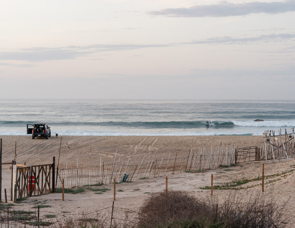 Surfer riding a wave in La Fortuna, Baja California Sur, Mexico